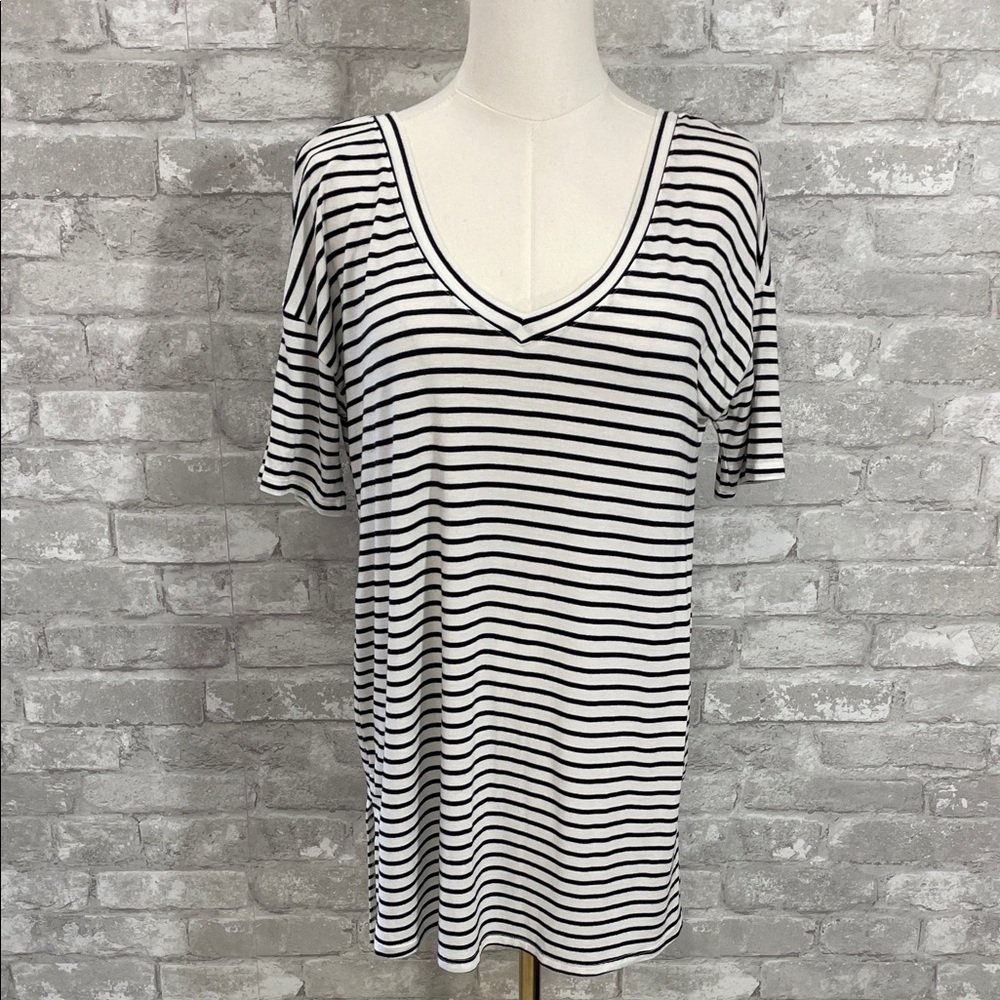Maurices Black and White Striped Tee